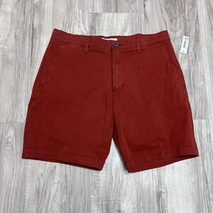 Goodthreads Men Slim-Fit 7" Flat-Front Comfort Stretch Chino Short Rust Size 30